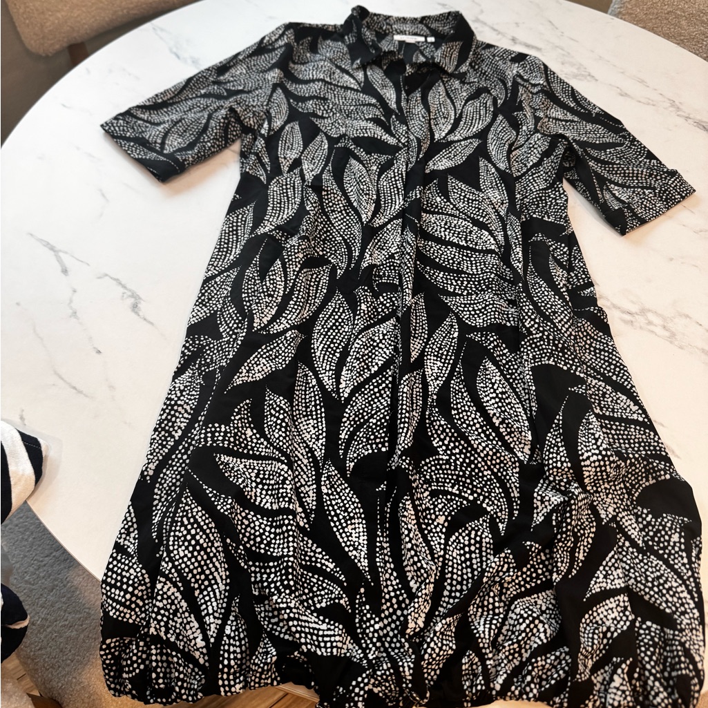 Chicos Print Bungee Cord Bottom Dress